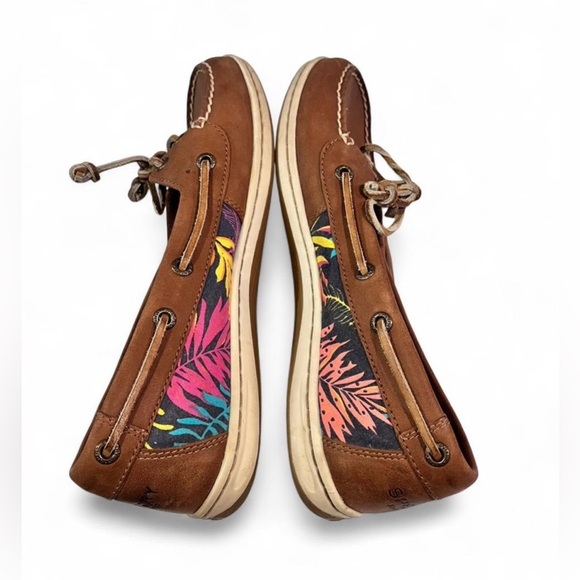 Sperry Women’s Tropical Brown Loafers with Side Pattern Floral Size 8.5 Vacation - Picture 4 of 6